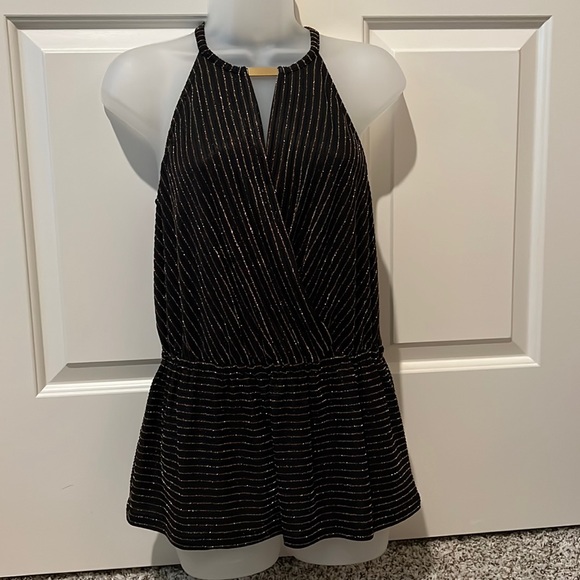 NWT - Michael Kors Black + Gold Blouse - Picture 1 of 7
